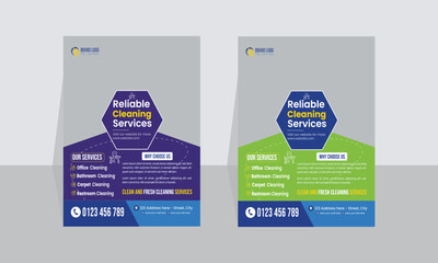 Fototapeta premium Professional Cleaning Services Flyer ,A4 Flyer Template Design