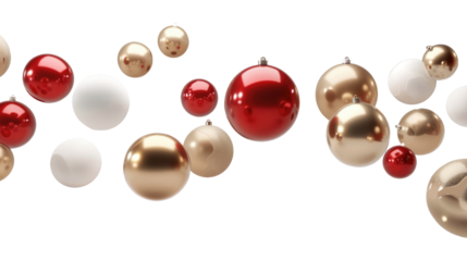 Christmas balls baubles bombs bulbs colorful decoration isolated on transparent background. Xmas glass ball.