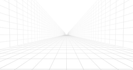 Lines grid technology perspective background. 3d rendering.	
