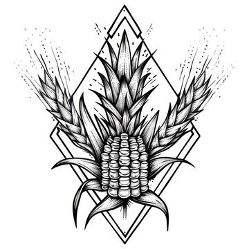 recommend clip art: Corn and Wheat Drawing