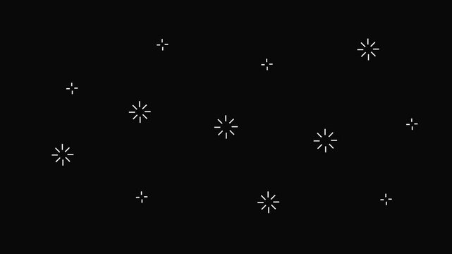 Firework Burst animation. Cartoon 2d firework flash fix animation in black background for your projects. Vivid Colorful Fireworks Video Overlay (1)