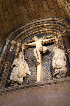 Alabaster religious images of The Sacristy of the Cathedral of Avila city