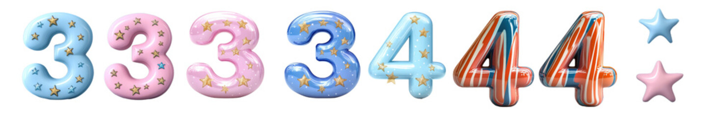 Colorful balloons in shape of numbers create festive atmosphere. 