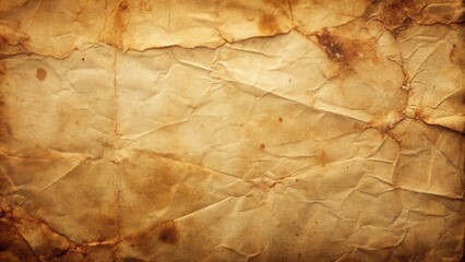 Fototapeta premium Vintage crumpled parchment paper with a textured, warm brown background, ideal for backgrounds and artistic designs.