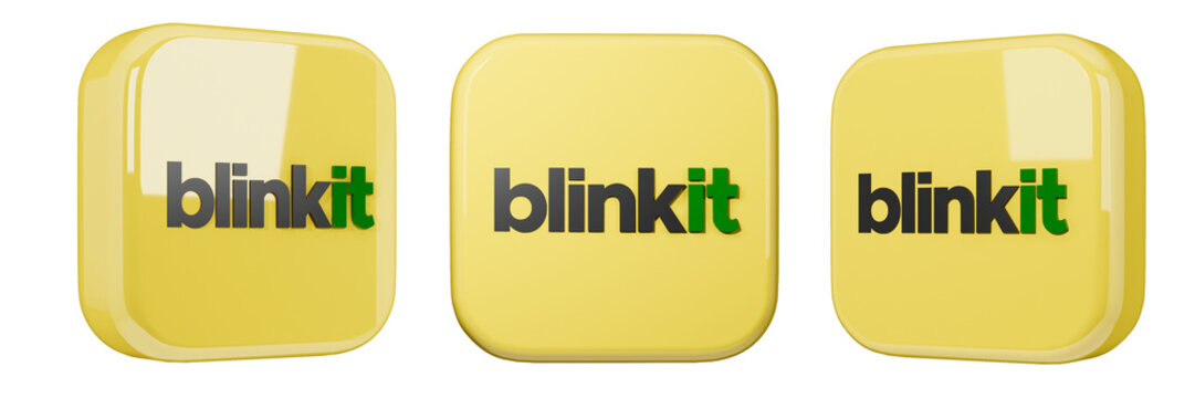 Pune, India - September 2024. Blinkit food and grocery delivery app logo icon on yellow background. 3D Illustration