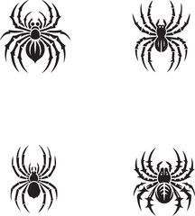 spider icon, spider silhouette, black spider on white background