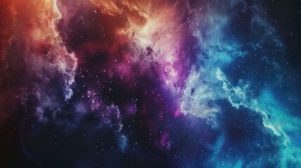 Fototapeta premium A mesmerizing cosmic landscape of swirling gas clouds and twinkling stars in a deep space nebula.