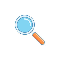 Abstract magnifying glass vector art illustration icon design. Icon concept design.