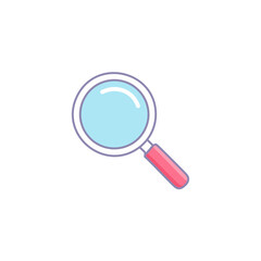 Abstract magnifying glass vector art illustration icon design. Icon concept design.