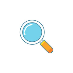 Abstract magnifying glass vector art illustration icon design. Icon concept design.