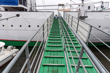 Gangway on board a passenger ship.