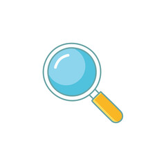 Abstract magnifying glass vector art illustration icon design. Icon concept design.