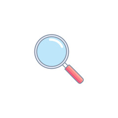Abstract magnifying glass vector art illustration icon design. Icon concept design.