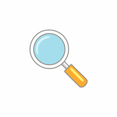 Abstract magnifying glass vector art illustration icon design. Icon concept design.