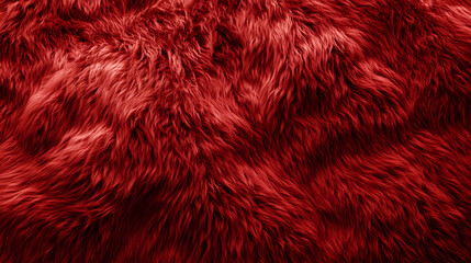Naklejka premium Red fluffy carpet fur texture. Fur Texture. Illustration