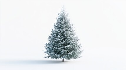 Cute Christmas tree on white background. Generative AI. transparent background