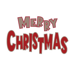 merry christmas illustration typogaphy