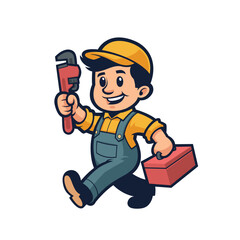 Classic style Handyman Mascot Design