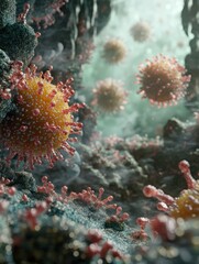 Obraz premium Monkeypox Virus or mpox viral pathogen infecting humans as an orthopoxvirus with lipoprotein membrane as a virology concept as a 3D illustration.