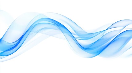 Obraz premium Abstract blue wave on white background.