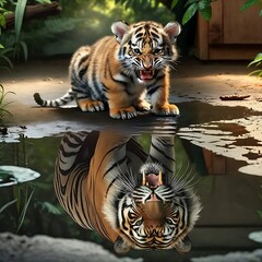 Obraz premium tiger in water