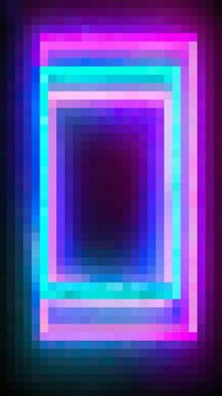 Colorful neon pixel art background vertical video