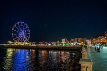 Obraz premium Ferris Wheel at Nights. Baku, Azerbaijan.