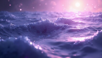 Celestial Ocean with Shimmering Waves and Cosmic Light, Fluid Texture