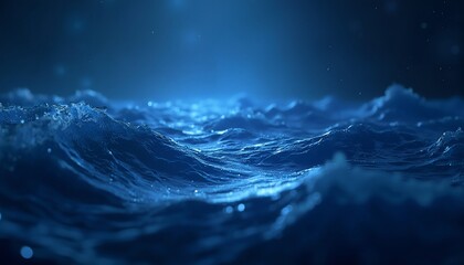 Fototapeta premium Celestial Ocean with Shimmering Waves, Fluid Stars and Cosmic Light