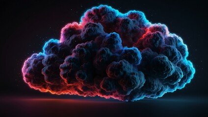 Neon cloud representing digital storage and connectivity.