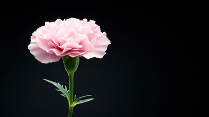 Captivating dark pink carnation blooms in intricate detail with a striking black backdrop, highlighting the flower&rsquo;s textures and vibrant hues beautifully