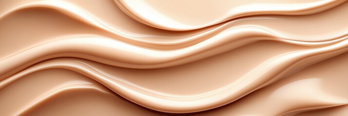 Obraz premium Smooth chocolate waves create a gentle, minimalist abstract background with ample copy space in a modern design