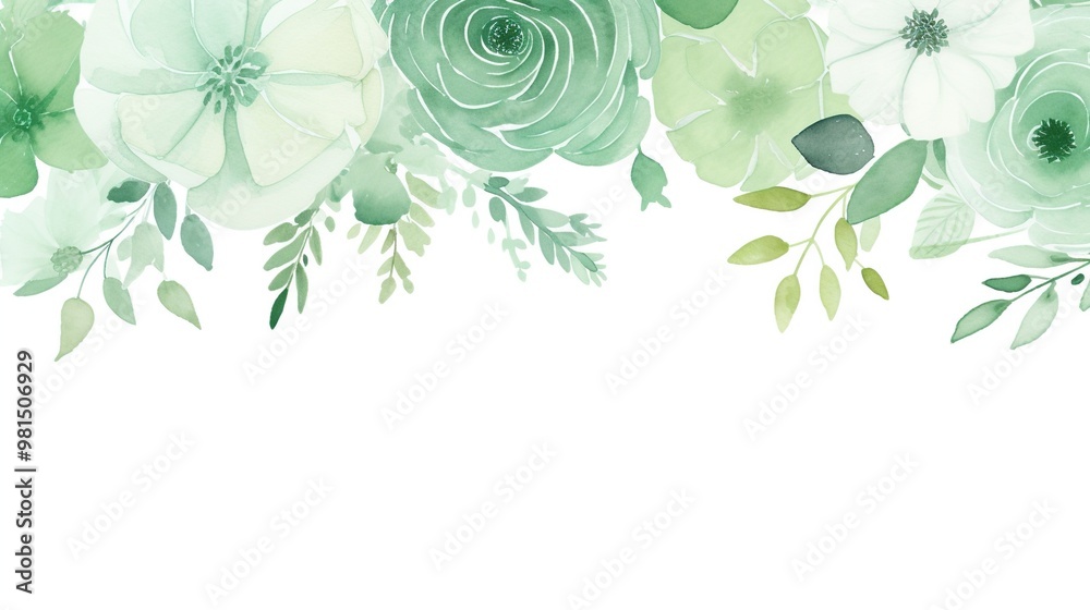 Poster watercolor floral border illustration