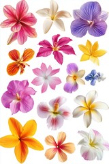 frangipani flowers on white background