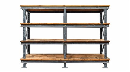 industrial-style metal bookshelf with five open shelves