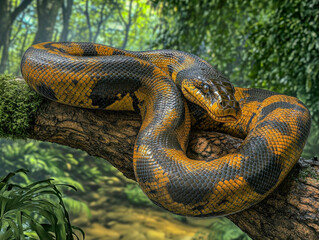 Fototapeta premium Giant anaconda close up