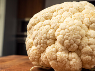 cauliflower on a wooden table