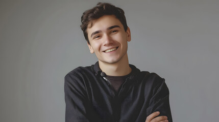 Obraz premium Portrait of a handsome, confused teenager boy