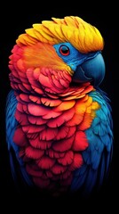 Fototapeta premium Vibrant parrot illustration with colorful feathers