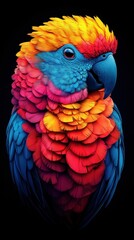 Vibrant parrot illustration with colorful feathers