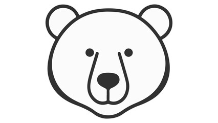 bear simple head sign vector illustration