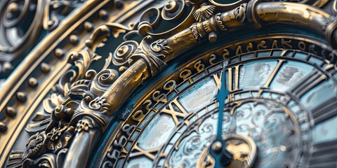 Fototapeta premium close up of silver metal clock, close up of a watch mechanism
