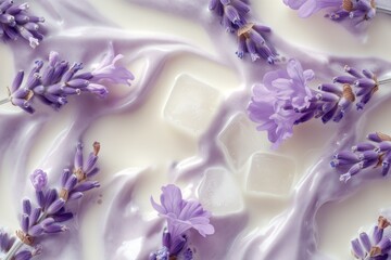 ice cream texture with lavender flower