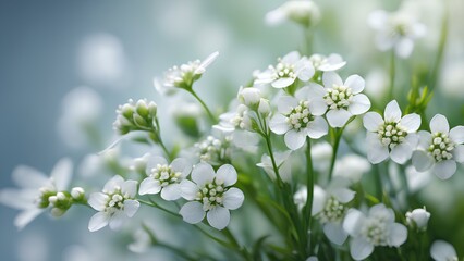 White flowers, fog flowers, transparent flowers, flowers in the garden, high definition flowers
