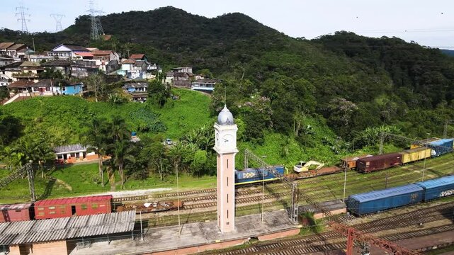 Vista a&eacute;rea da bel&iacute;ssima Vila hist&oacute;rica de Paranapiacaba - S&atilde;o Paulo - Brasil.. Aerial view of the beautiful historic village of Paranapiacaba - S&atilde;o Paulo - Brazil.