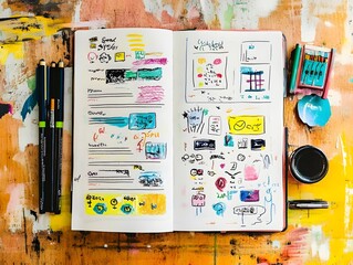 Vibrant Hand Drawn Sketchbook Style Resume with Expressive Doodles and Icons