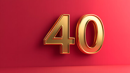 Gold Arabic Numerals 40 | Elegant and Timeless Number Design in Golden Finish