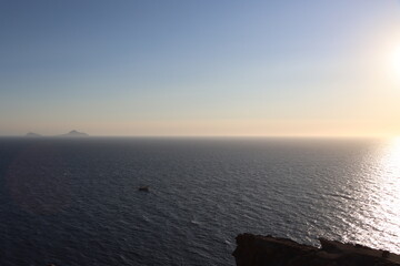 Mountainous Landscape of Greece, Cliffs and Blue Waters, Golden Hour, Greek Island, Travel, Vacation, Beautiful Landscape