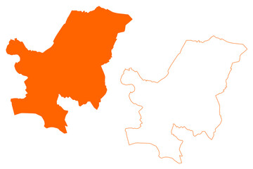 Oude IJsselstreek municipality (Kingdom of the Netherlands, Holland, Gelderland or Guelders province) map vector illustration, scribble sketch Oude IJsselstreek map
