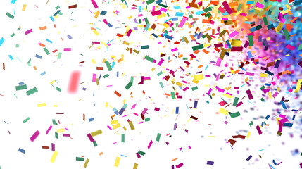 Obraz premium Rainbow color confetti falling down; create birthday and party decoration concept.